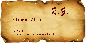 Riemer Zita névjegykártya